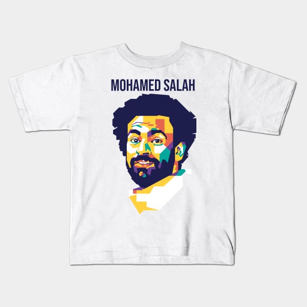 Mohamed Salah on WPAP Style Kids T-Shirt by pentaShop